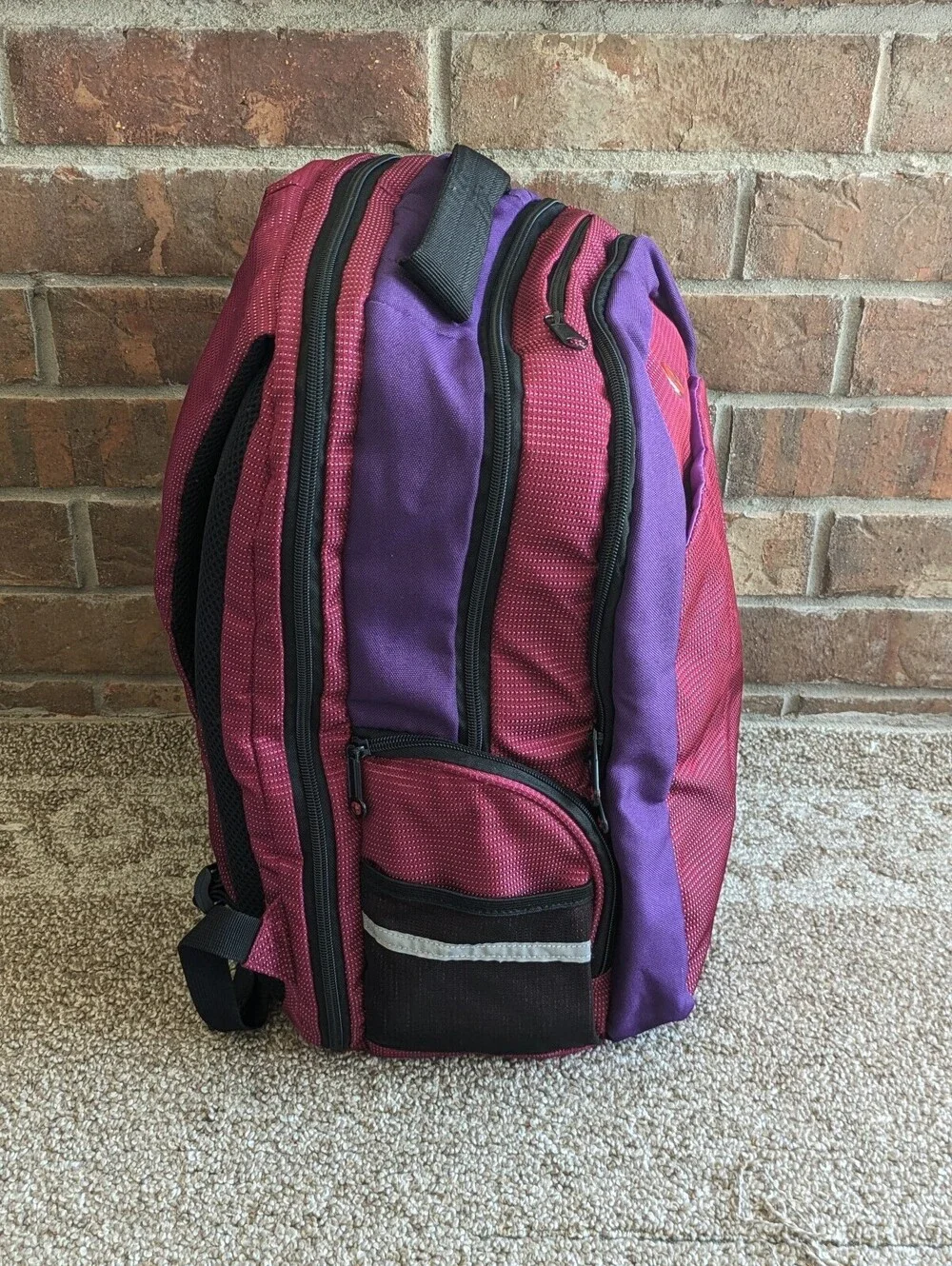 SWISSGEAR Laptop Backpack Y2K Travel Bag Purple Maroon Tech Padded School Daybag